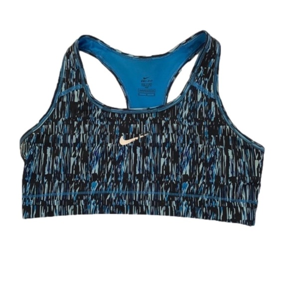 Nike Razor Back Sports Bra, Size M, Black Teal & Blue - Picture 1 of 8